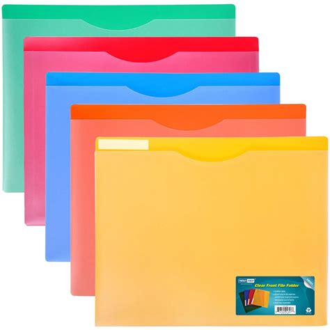 Nova Filer Waterproof Poly-File Folders with Top Tab, Letter Size, 10pcs pack, Assorted Colors ...