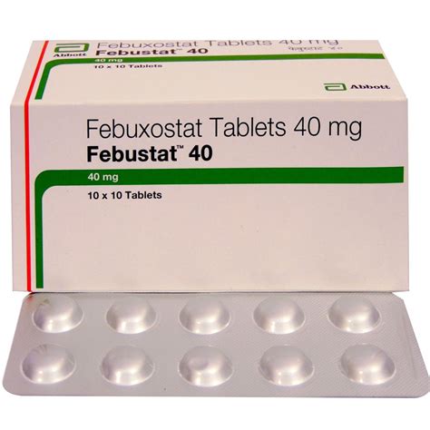 Febuxostat Tablets 40 Mg, Abbott, 10 X 10 at Rs 65/stripe in Nagpur | ID: 22874457348