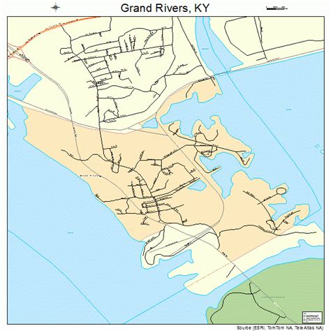 Grand Rivers Kentucky Street Map 2132212