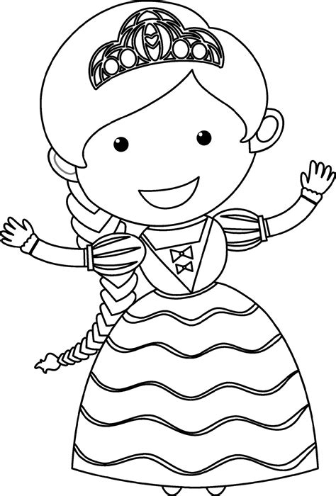 Princess black and white doodle character 6275735 Vector Art at Vecteezy