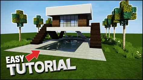 Minecraft House Tutorial: Crazy Modern House - Best House Tutorial ...