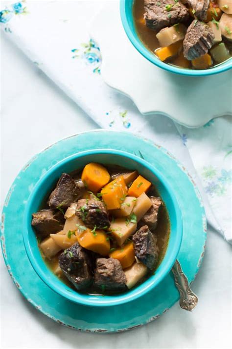 Turnip and Carrot Slow Cooker Beef Stew - Primavera Kitchen