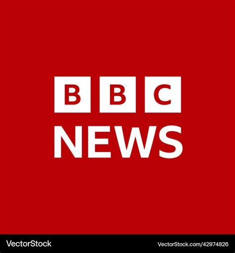 Bbc news logo with red background Royalty Free Vector Image