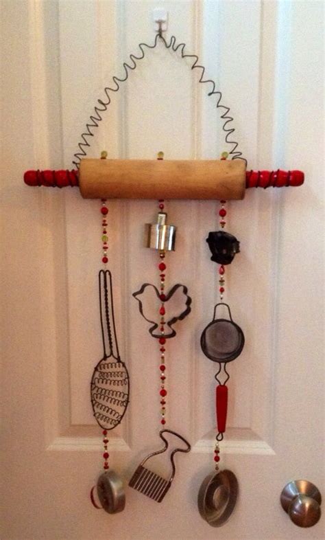 Items similar to Repurposed vintage rolling pin and kitchen misc. wind chime on Etsy