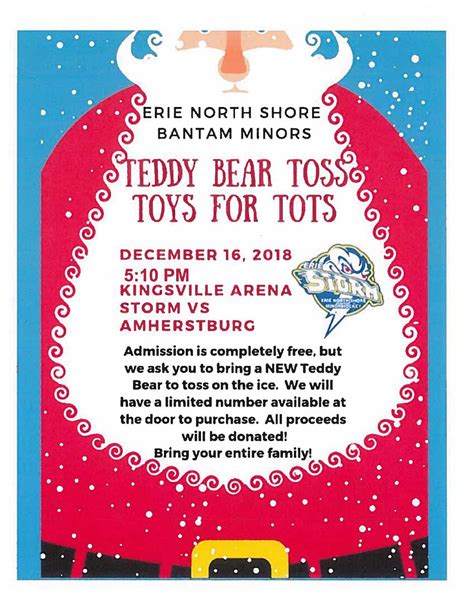 News > Teddy Bear Toss (Erie North Shore Minor Hockey)