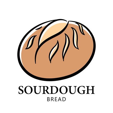 Sourdough bread brand, logo for bakery shop, hand drawn food 24360497 ...