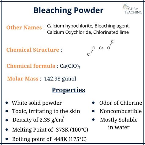 Chemical Formula of Bleaching Powder