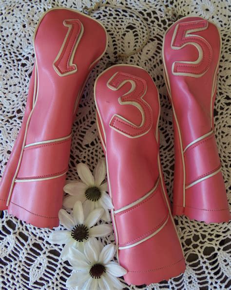 SALE Vintage Golf Club Covers Pink Celebrate Breast Cancer