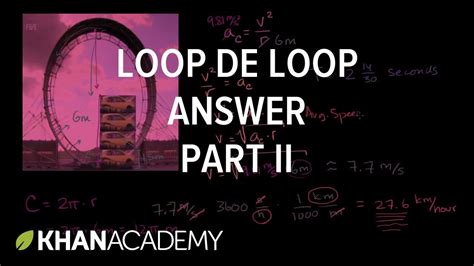 Loop de loop answer part 2 | Centripetal force and gravitation ...