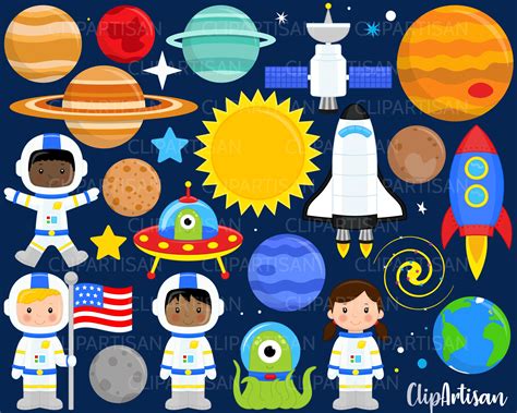 Space Clipart Astronauts Aliens Planets Rocket Space Canada ...