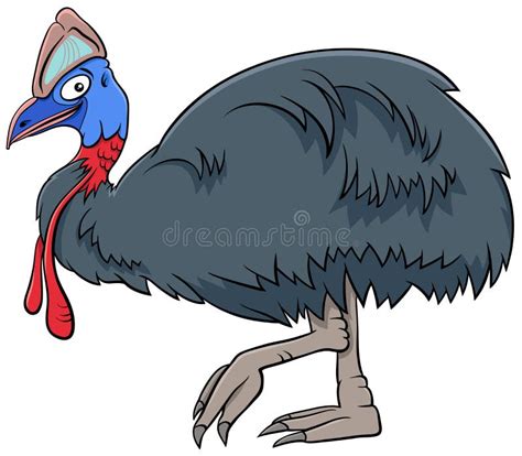 Cassowary Bird Animal Character Cartoon Illustration Stock Vector - Illustration of cheerful ...