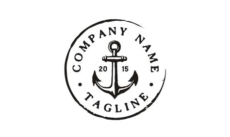 Vintage rustic stamp anchor logo design | Premium Vector