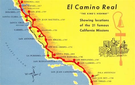 Map of El Camino Real de California | California Missions | Pinterest