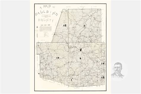 Vintage Paulding County Map 1896 Old Map of Paulding County | Etsy