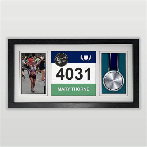 Running Race Bib, Photo & Medal Display Frame : Suitable for Marathon ...