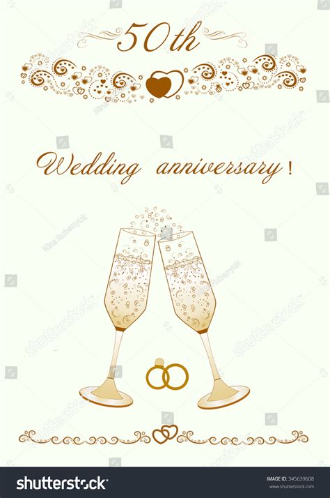 50th Wedding Anniversary Invitationbeautiful Editable Vector Stock ...