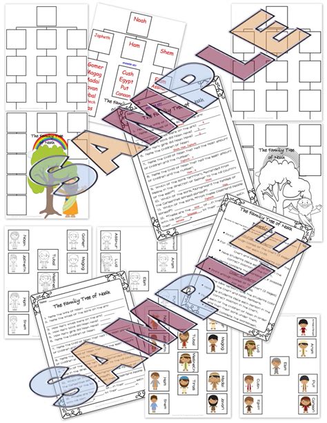 The Family Tree of Noah Chart and Worksheet - Classful