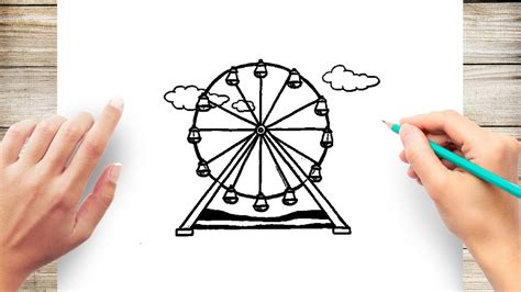 How To Draw Ferris Wheel Step by Step - YouTube