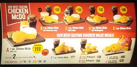 Philippines Mcdonalds Menu