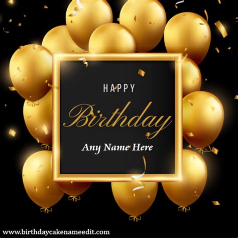 Happy Birthday Balloons Wish Card With Name Pic