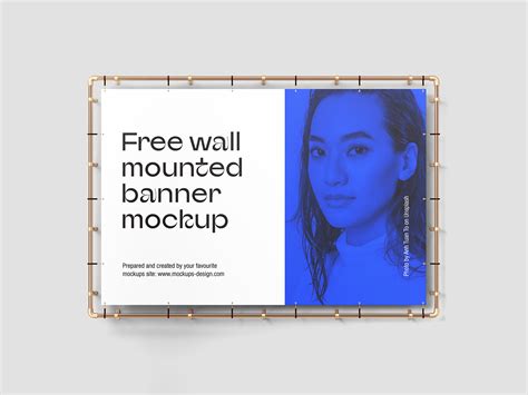 Wall mounted banner mockup / 300x200 cm - Mockups Design