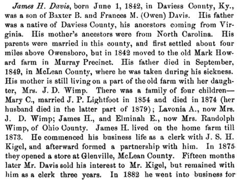 Ohio County, Kentucky History: Daviess County History - Sudie J. Tichenor, wife of James H. Davis