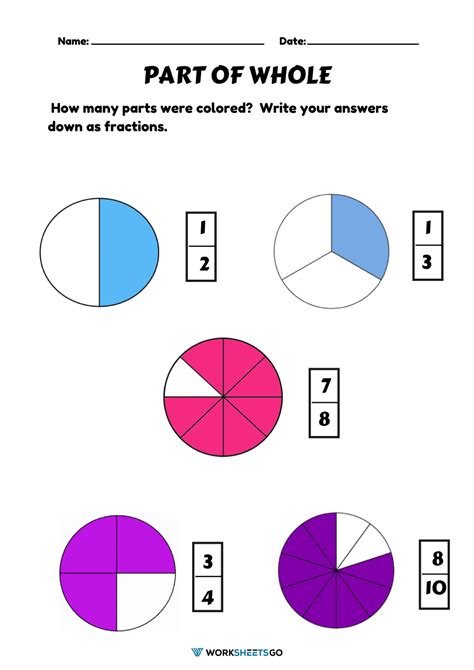 Part Of Whole Worksheets | WorksheetsGO