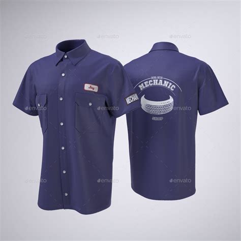 Work Shirt with Short Sleeves Mock-Up | Clothing mockup, Work shirts ...