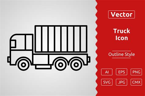 Vector Truck Outline Icon Design Graphic by Muhammad Atiq · Creative ...