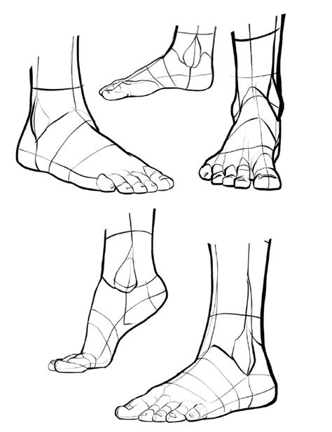 four different views of feet and ankles