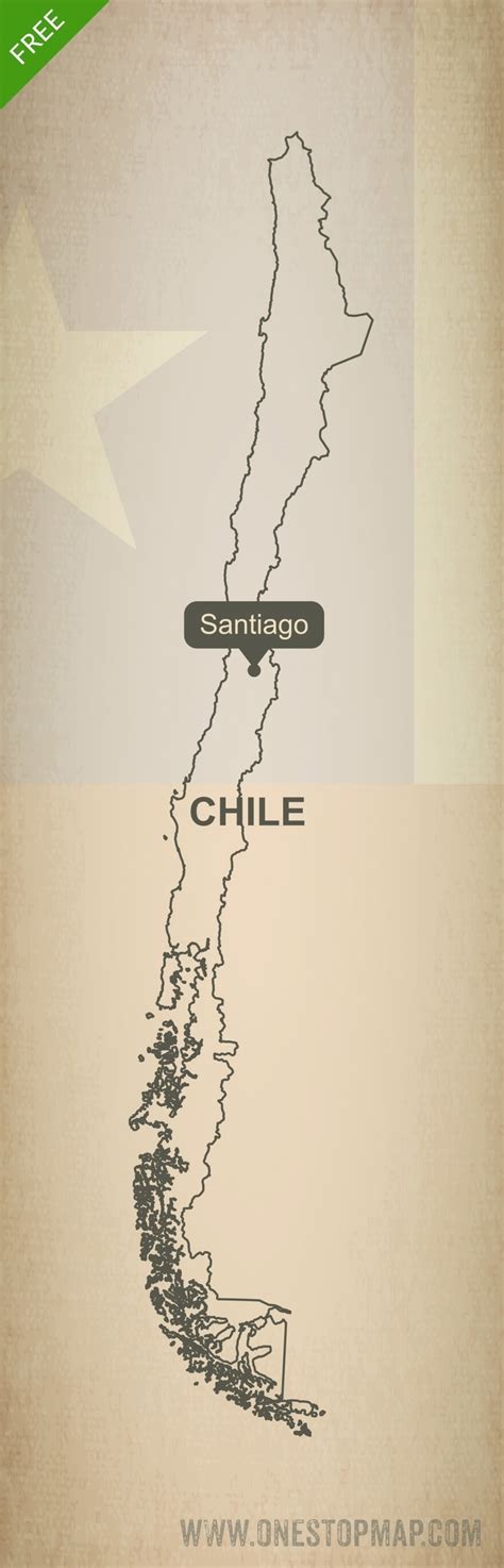 Free Vector Map of Chile Outline | One Stop Map