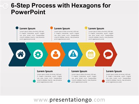 6-Step Process with Hexagons for PowerPoint - PresentationGO in 2024 ...