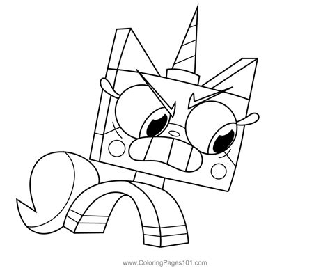 Princess Unikitty Angry Unikitty Coloring Page for Kids - Free Unikitty ...