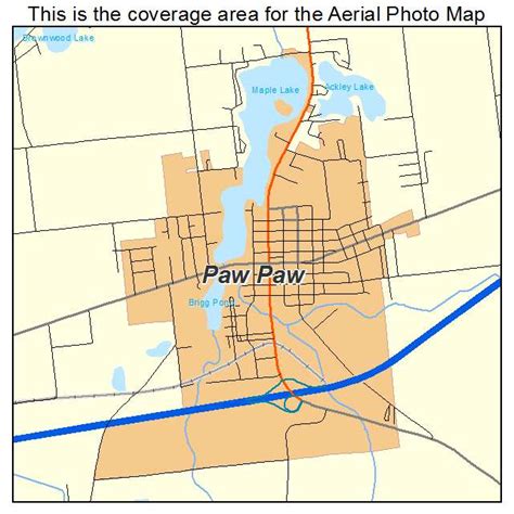 Aerial Photography Map of Paw Paw, MI Michigan