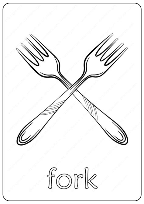 Fork And Knife Coloring Pages