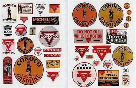 1930-50's Vintage Conoco Gas Station Signs (38) JL Innovative HO