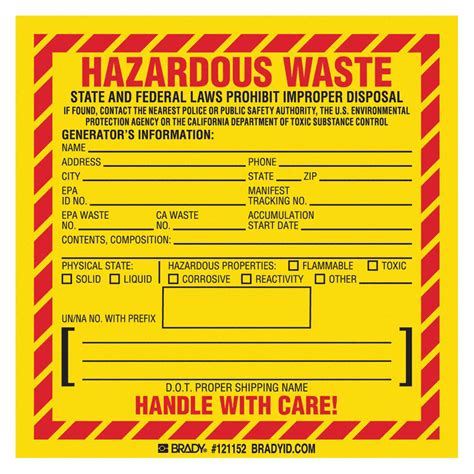 Printable Hazardous Waste Labels | TUTORE.ORG - Master of Documents