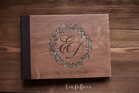 Wood photo album 4x6 Wedding scrapbook album Custom photo | Etsy ...