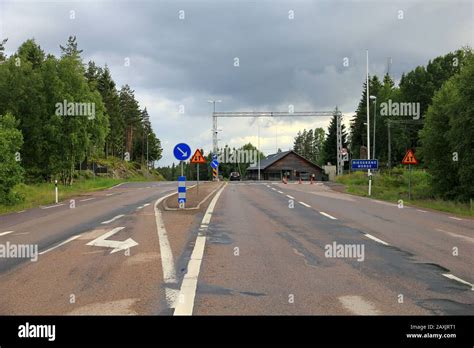 Oslo / Norway - 23 Jun 2012: The border beetwen Norway and Sweden Stock ...