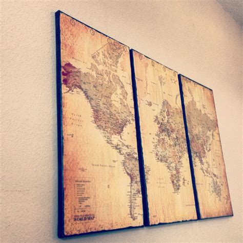 Custom Vintage World Map Canvas Art | Etsy | Decoración vintage ...