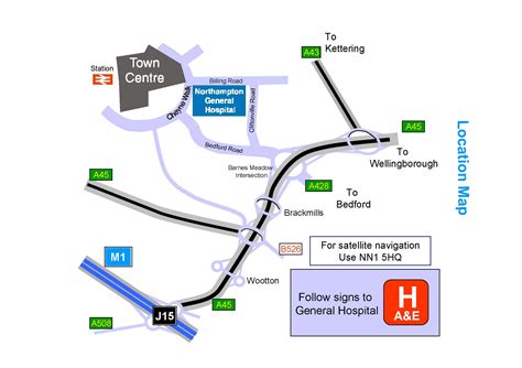 Central Northampton England Tourist Map - Northampton United Kingdom ...