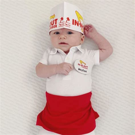 No-Sew DIY In n out burger employee Baby Costume | Primary.com | Kids ...