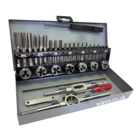 Tap & Die Set Metric - Boxed Set HSS Taps & Dies Threading Tools