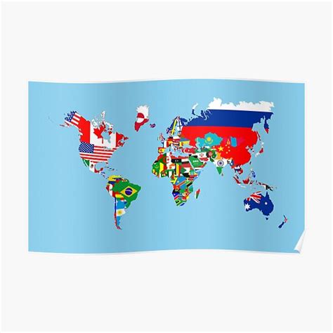 "world flags map" Poster for Sale by tony4urban | Redbubble