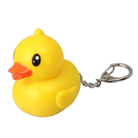 Hot Sale Cute Rubber Duck Keychain for Keys LED Keychain Key Ring ...