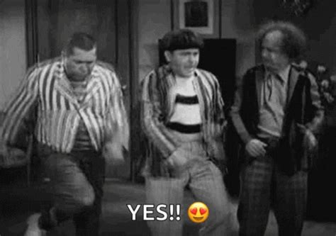 Three Stooges Running Yes Meme GIF | GIFDB.com