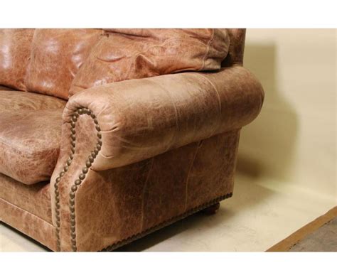 Sold Price: DISTRESSED BROWN LEATHER COUCH - January 6, 0121 11:00 AM CST