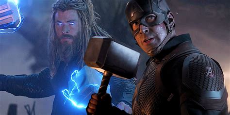 Why Captain America & Thor Catch Mjolnir Differently In Endgame
