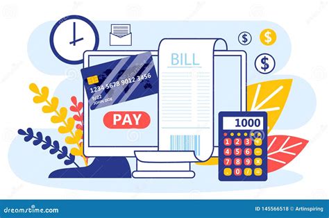 Online Bill Payment through the Computer Concept Stock Vector ...