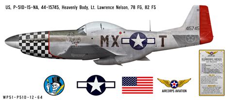 P-51D Mustang "Heavenly Body" Decorative Military Aircraft Profile